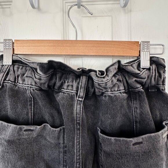 Zara High Waisted Paperbag Mom Jeans Loose Fit Barrel Style Elastic Waist Size 6 - Picture 6 of 10